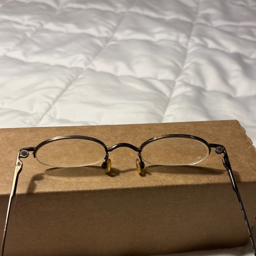 Vintage Nino Balli Gold Half Rim
Oval Eyeglasses with Sunglasses Clips - Picture 6 of 10